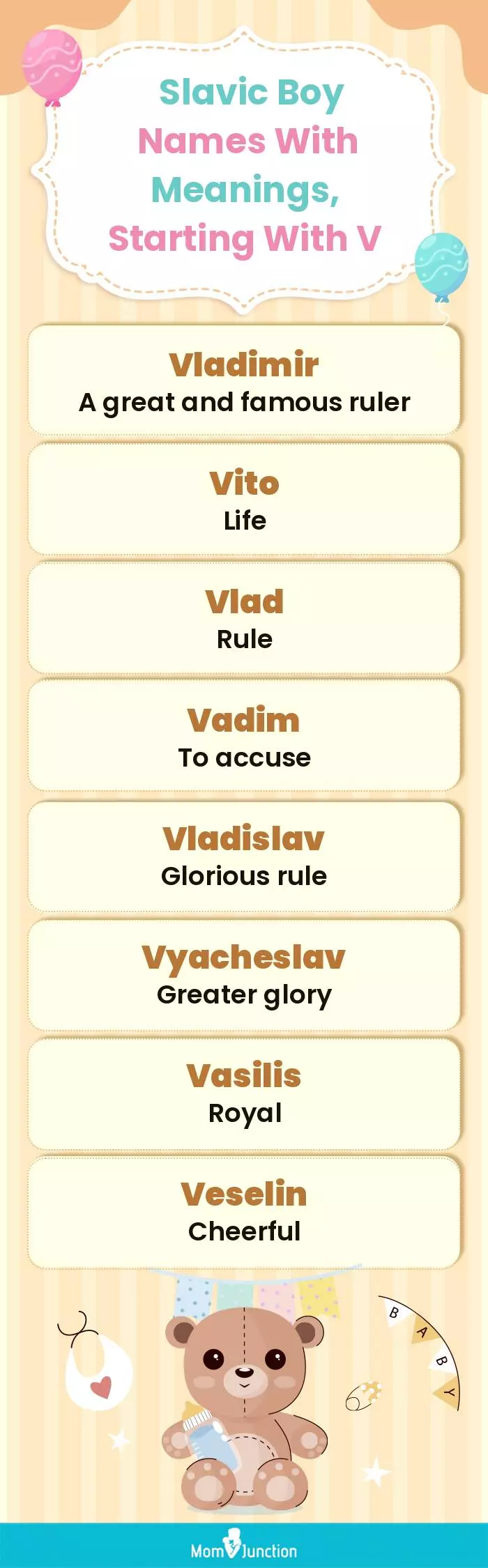  Slavic Boy Names with Meanings, Starting With V(infographic)