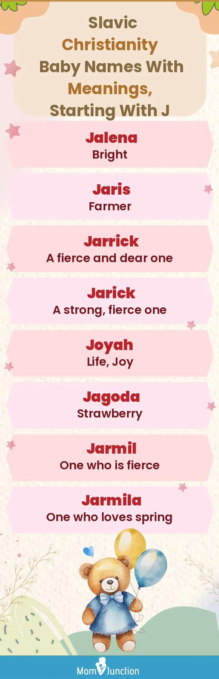  Slavic Christianity Baby Names with Meanings, Starting With J(infographic)