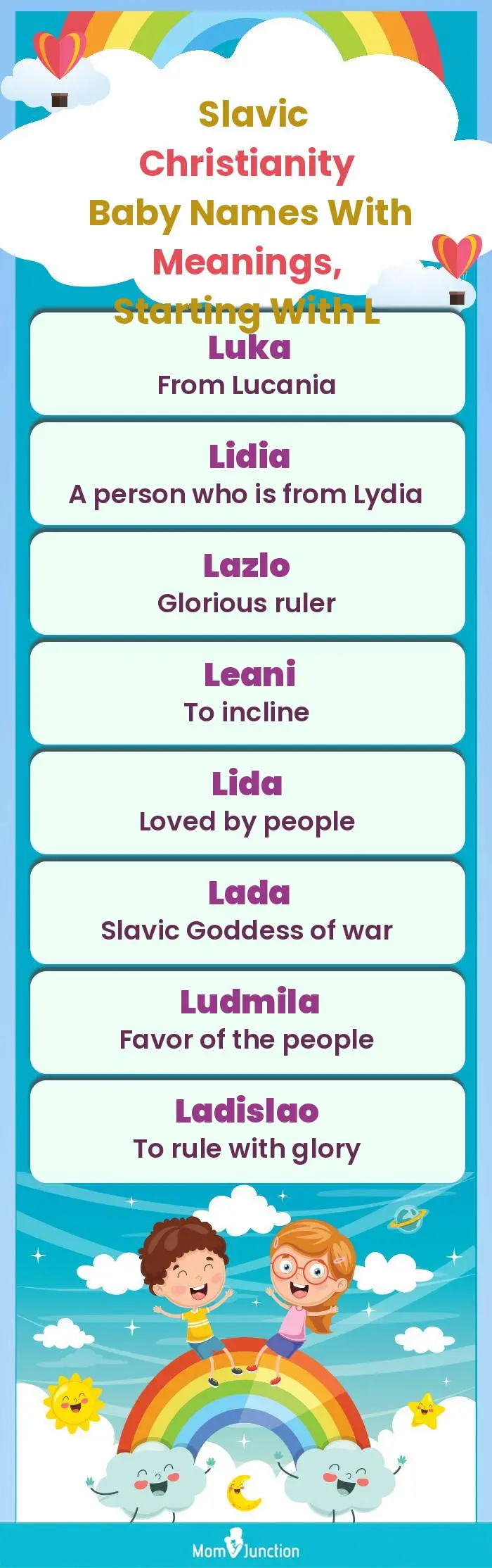 Slavic Christianity Baby Names with Meanings, Starting With L(infographic)