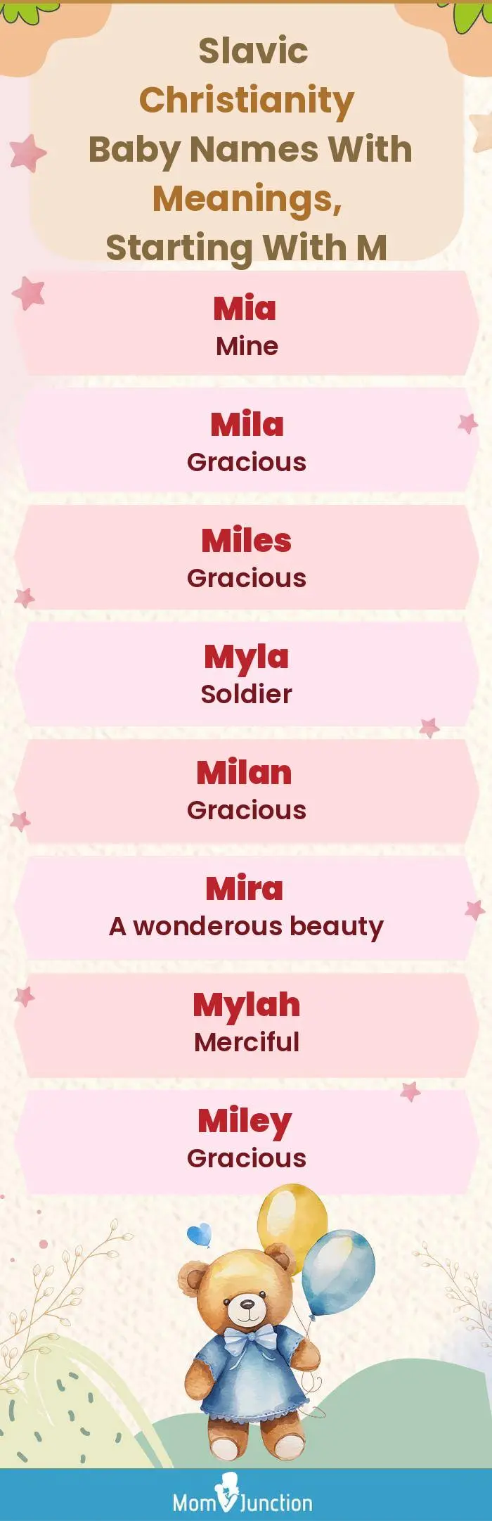  Slavic Christianity Baby Names with Meanings, Starting With M(infographic)