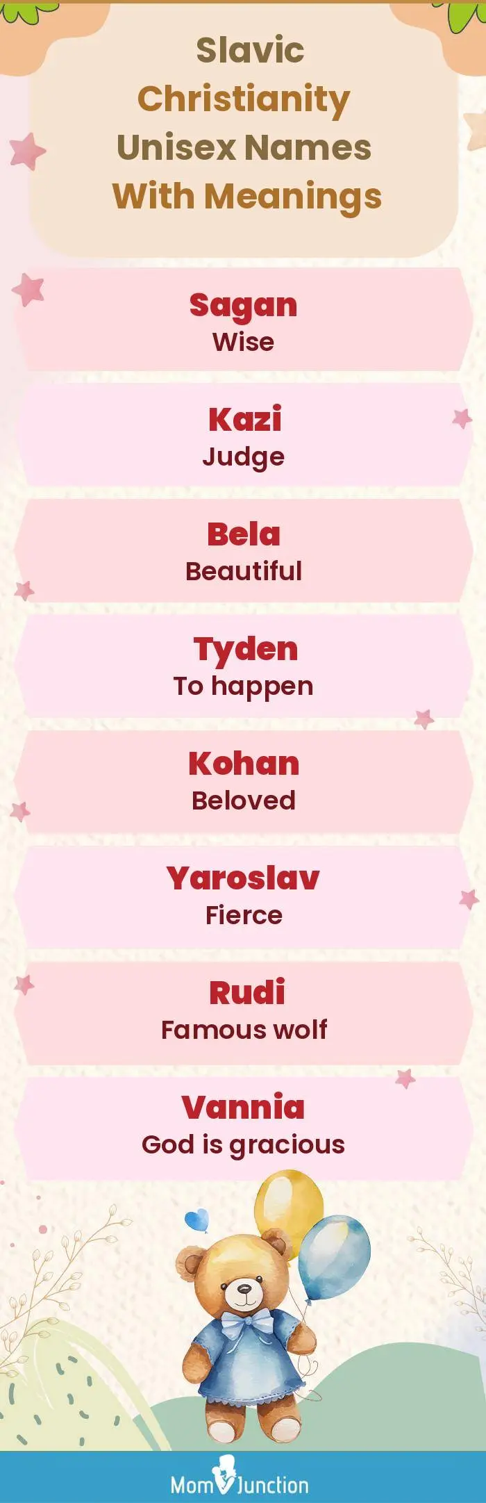  Slavic Christianity Unisex Names with Meanings(infographic)