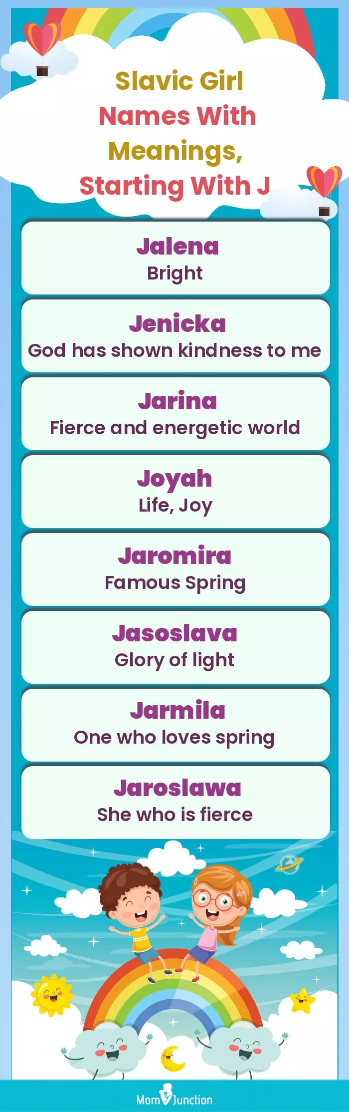  Slavic Girl Names with Meanings, Starting With J(infographic)