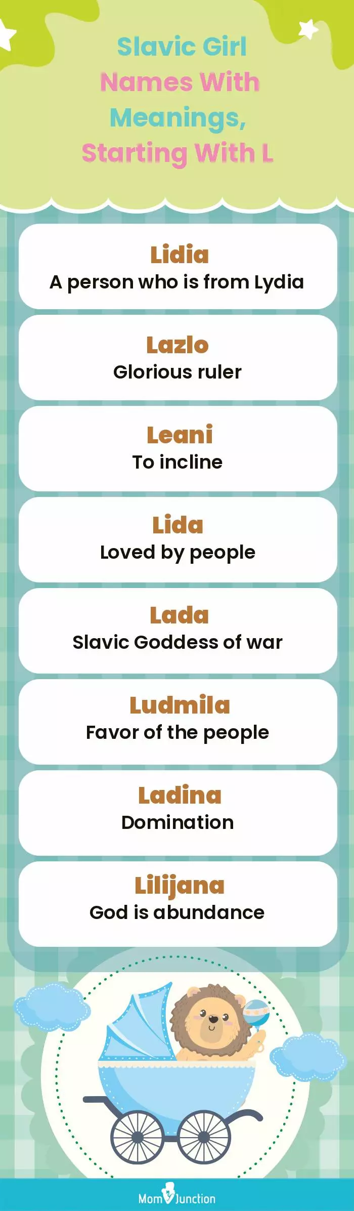  Slavic Girl Names with Meanings, Starting With L(infographic)