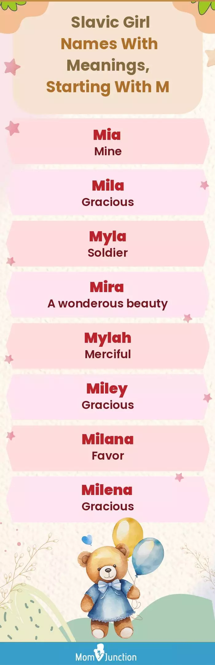  Slavic Girl Names with Meanings, Starting With M(infographic)