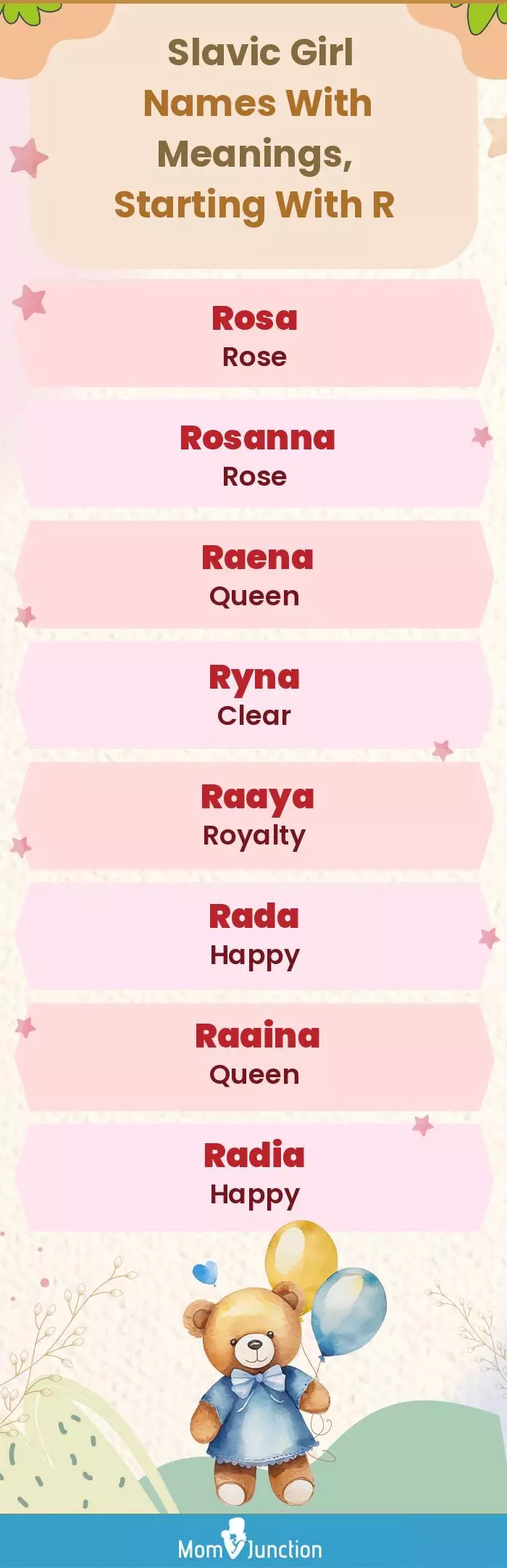  Slavic Girl Names with Meanings, Starting With R(infographic)