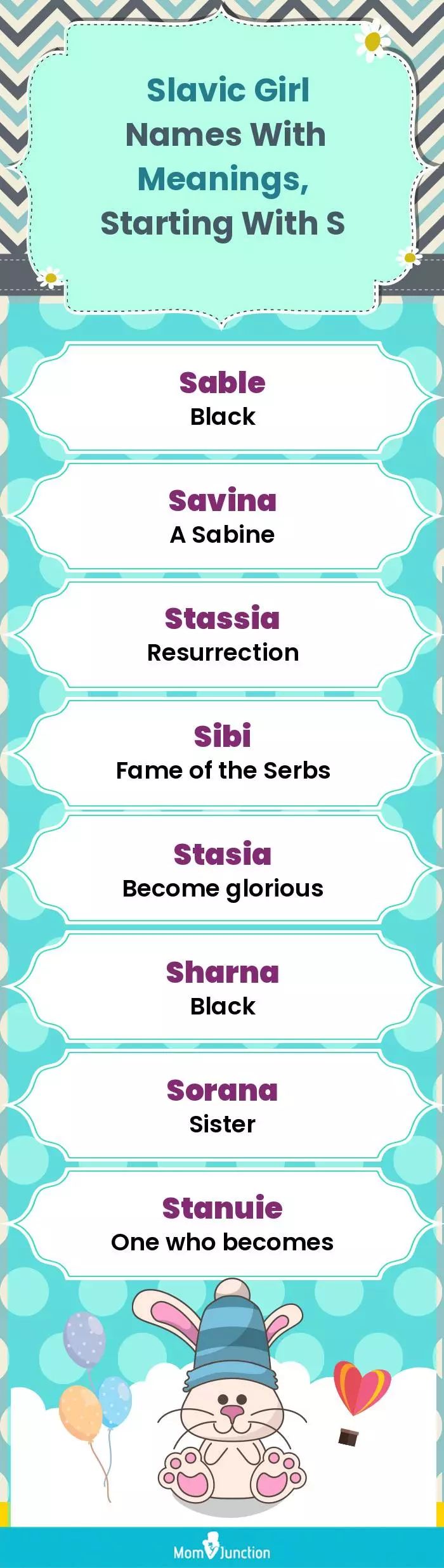  Slavic Girl Names with Meanings, Starting With S(infographic)