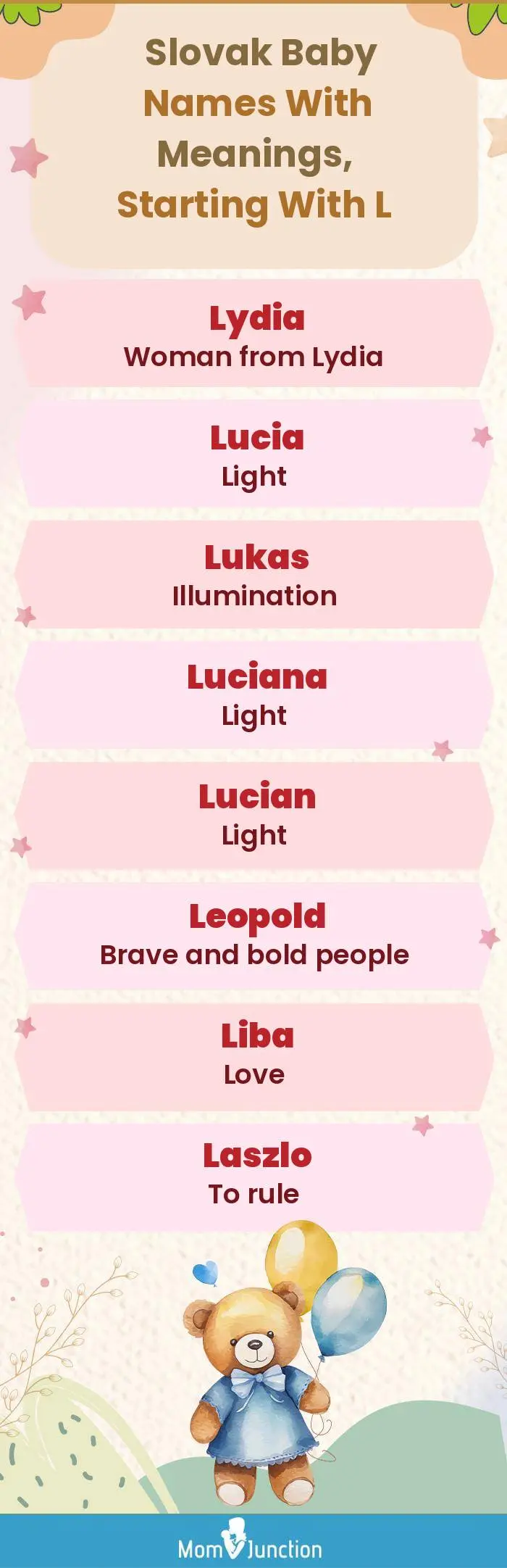  Slovak Baby Names with Meanings, Starting With L(infographic)