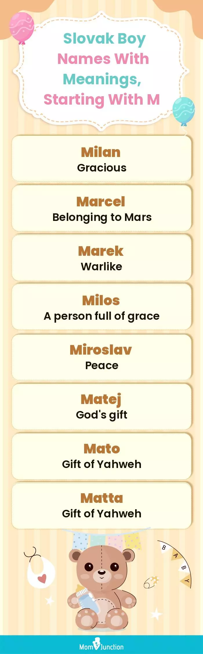  Slovak Boy Names with Meanings, Starting With M(infographic)