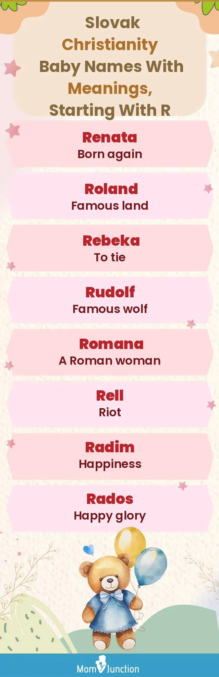  Slovak Christianity Baby Names with Meanings, Starting With R(infographic)