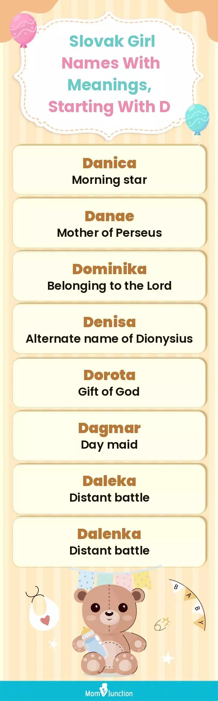  Slovak Girl Names with Meanings, Starting With D(infographic)