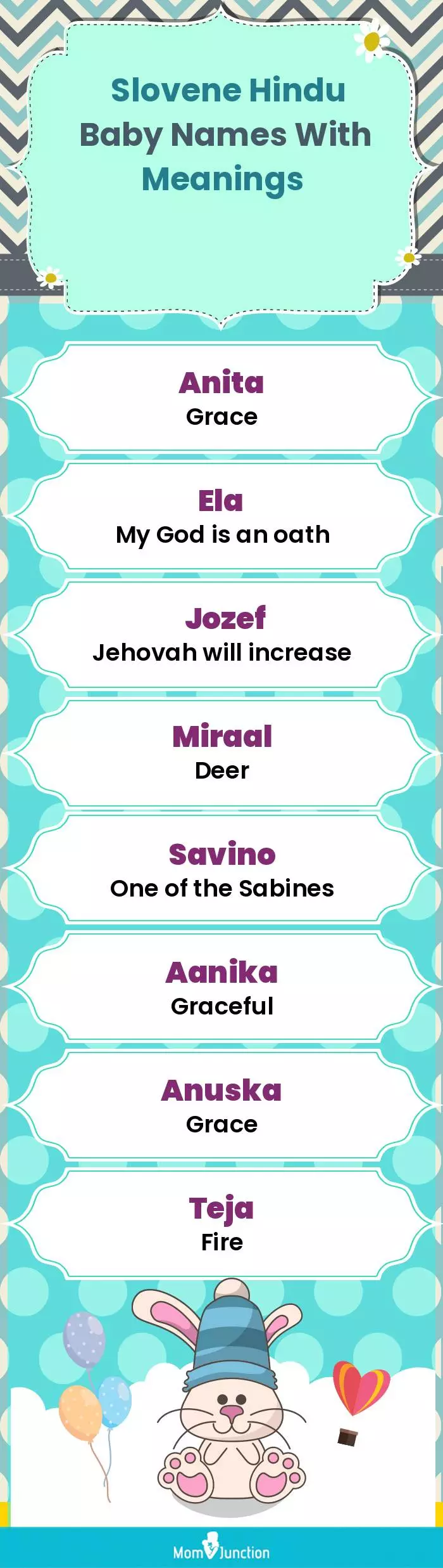  Slovene Hindu Baby Names with Meanings(infographic)