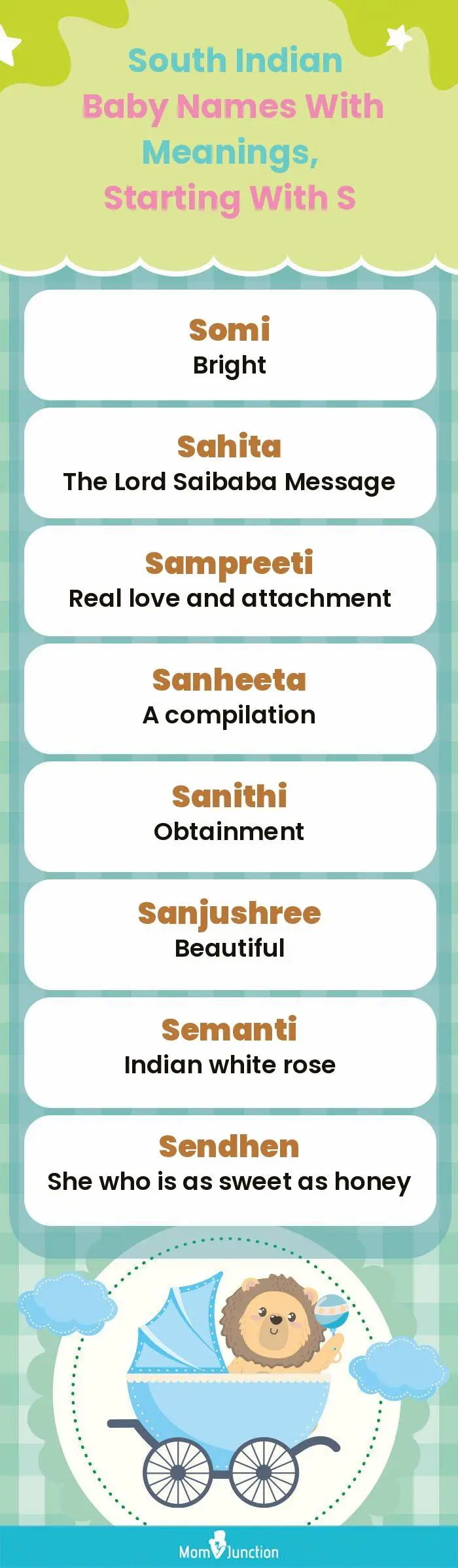  South Indian Baby Names with Meanings, Starting With S(infographic)