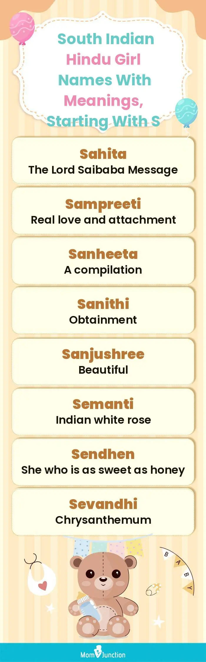  South Indian Hindu Girl Names with Meanings, Starting With S(infographic)