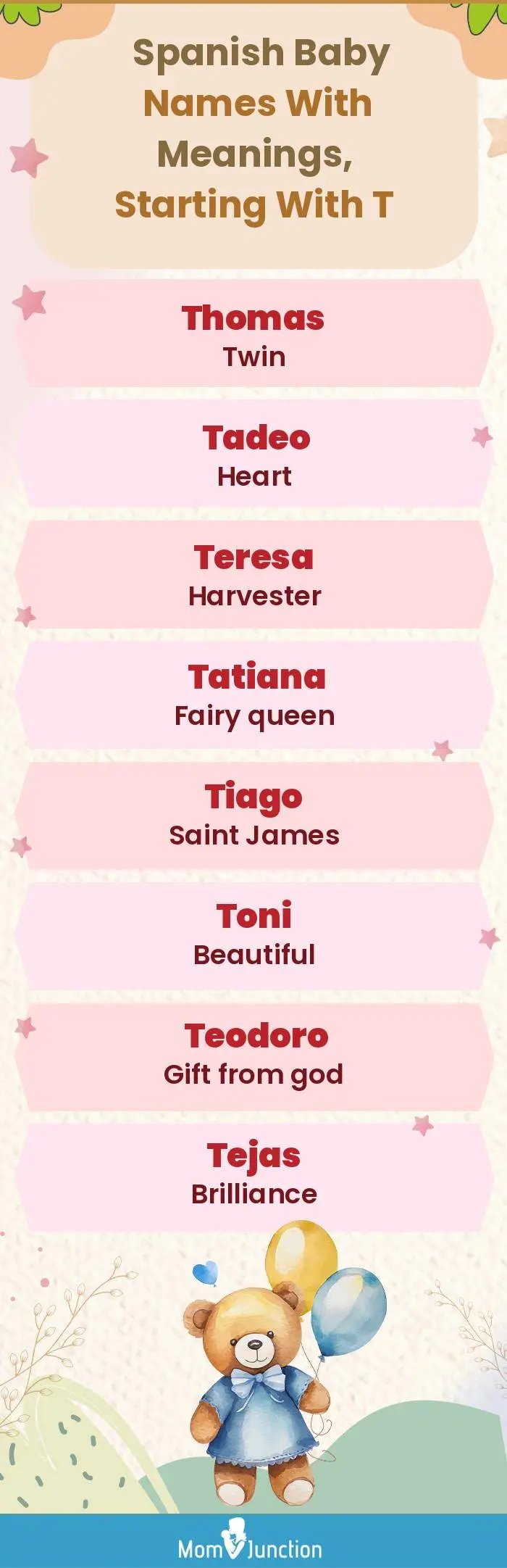  Spanish Baby Names with Meanings, Starting With T(infographic)