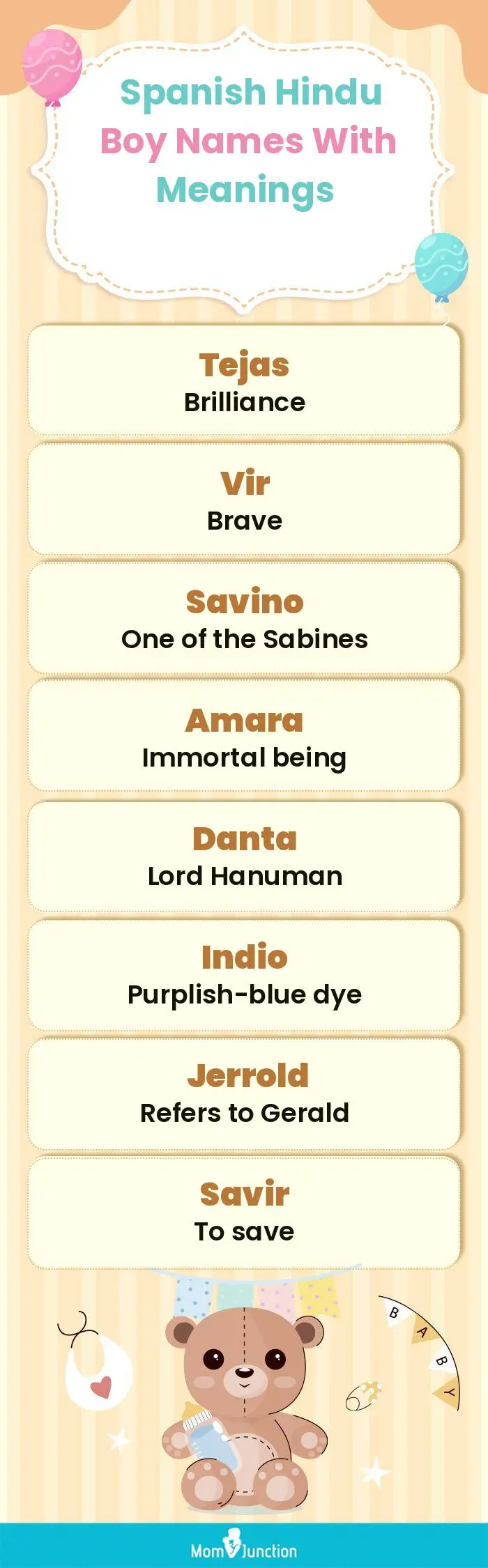  Spanish Hindu Boy Names with Meanings(infographic)