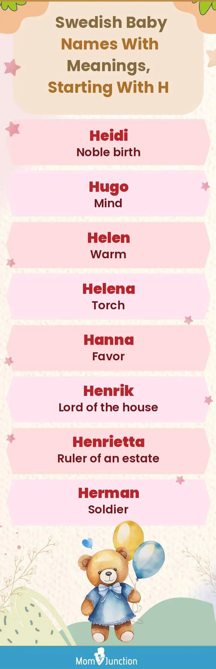  Swedish Baby Names with Meanings, Starting With H(infographic)