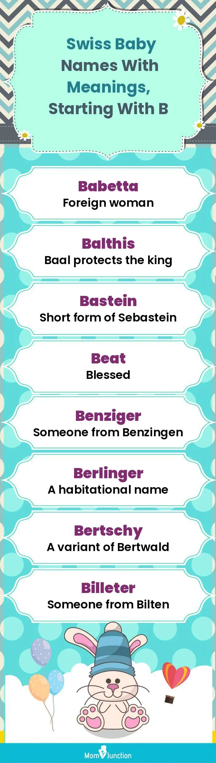  Swiss Baby Names with Meanings, Starting With B(infographic)