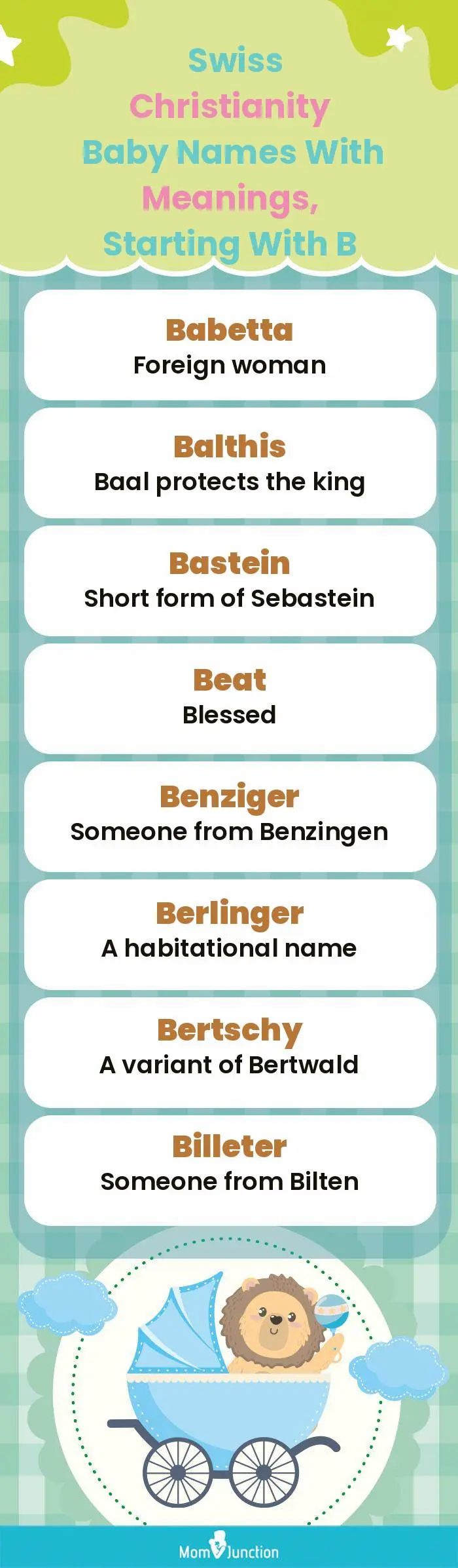  Swiss Christianity Baby Names with Meanings, Starting With B(infographic)