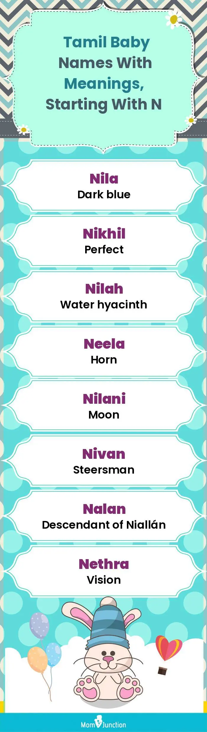  Tamil Baby Names with Meanings, Starting With N(infographic)