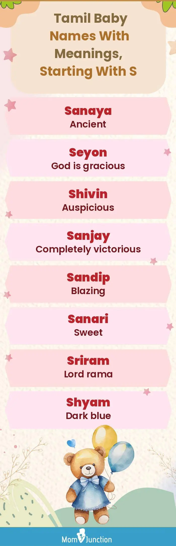  Tamil Baby Names with Meanings, Starting With S(infographic)