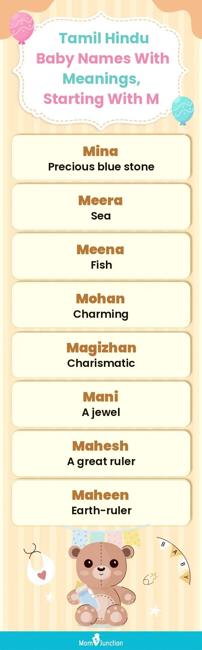  Tamil Hindu Baby Names with Meanings, Starting With M(infographic)