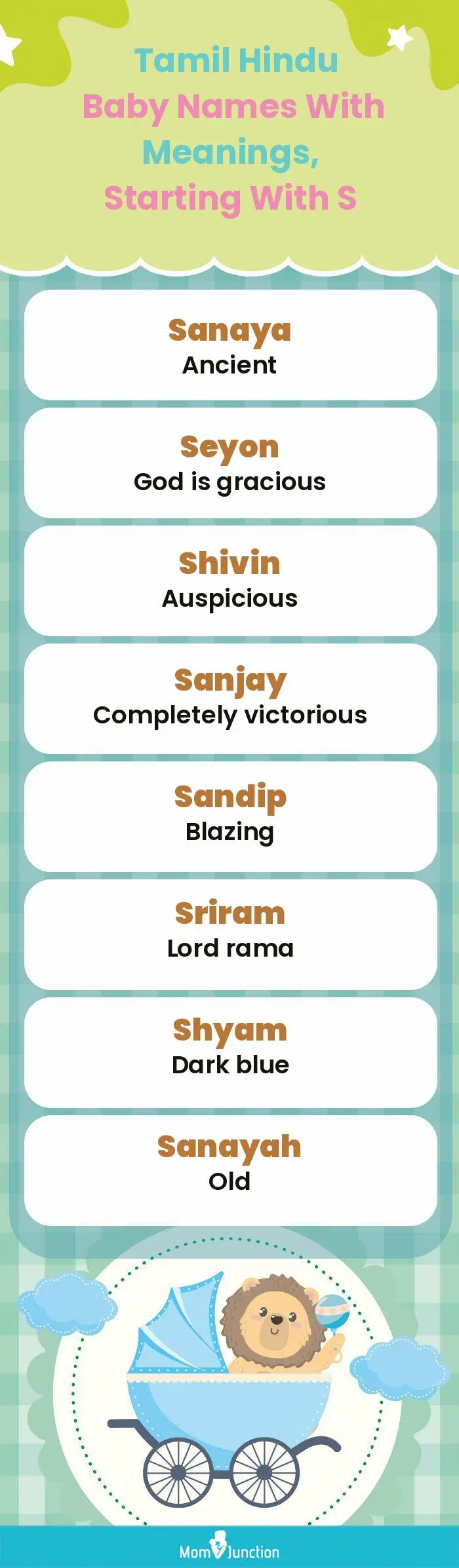  Tamil Hindu Baby Names with Meanings, Starting With S(infographic)