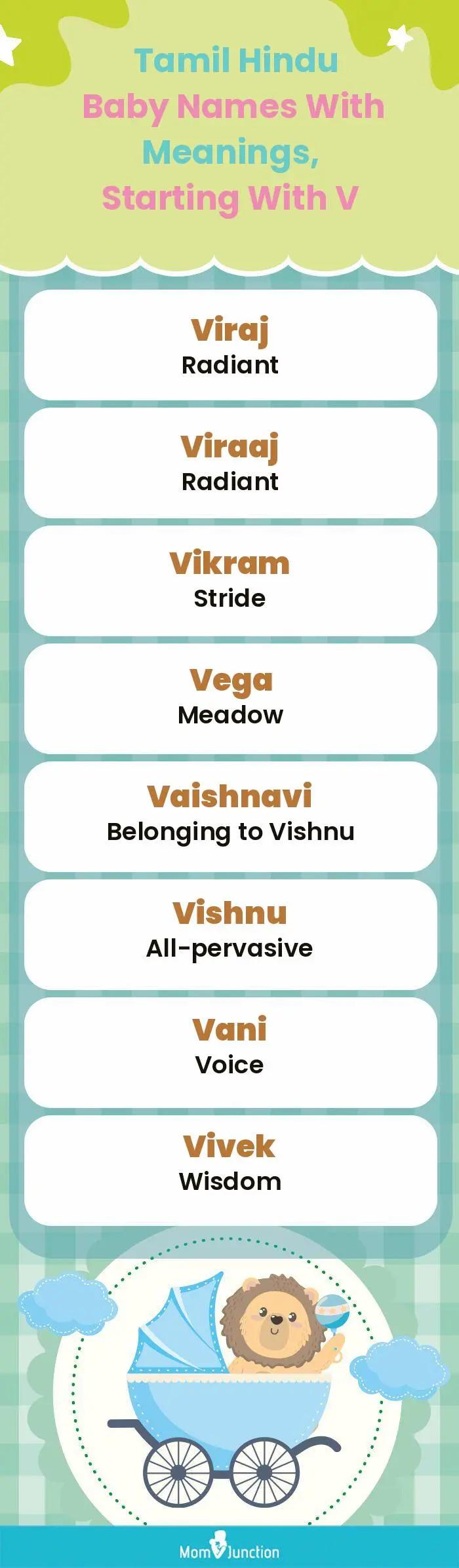  Tamil Hindu Baby Names with Meanings, Starting With V(infographic)