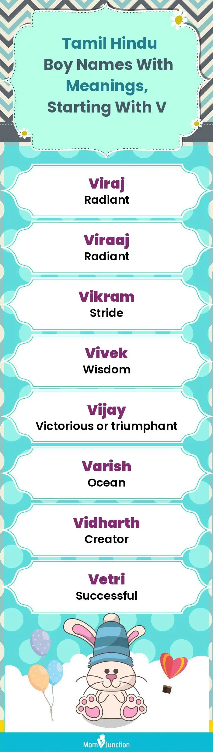  Tamil Hindu Boy Names with Meanings, Starting With V(infographic)