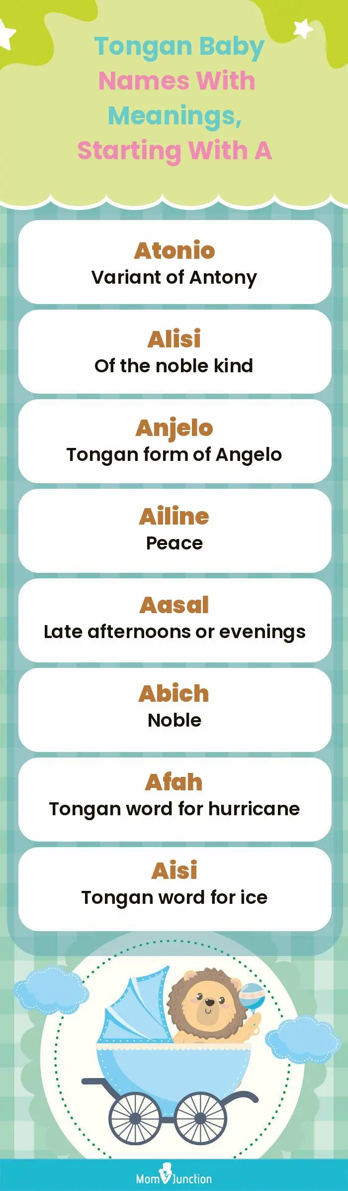  Tongan Baby Names with Meanings, Starting With A(infographic)