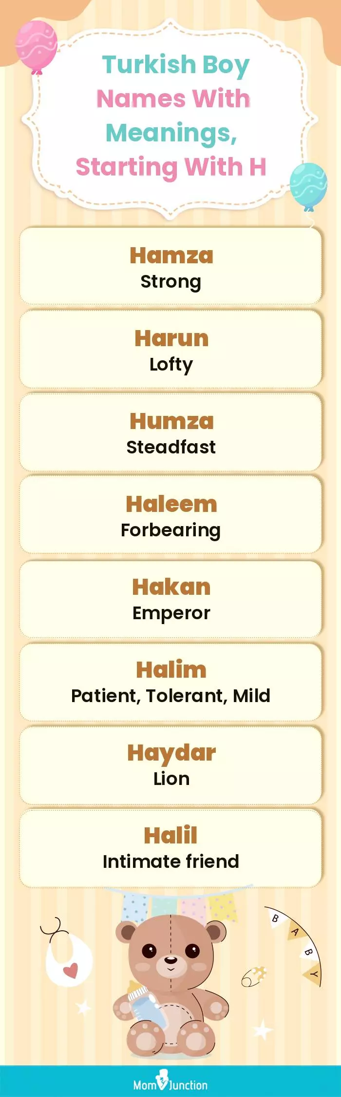  Turkish Boy Names with Meanings, Starting With H(infographic)