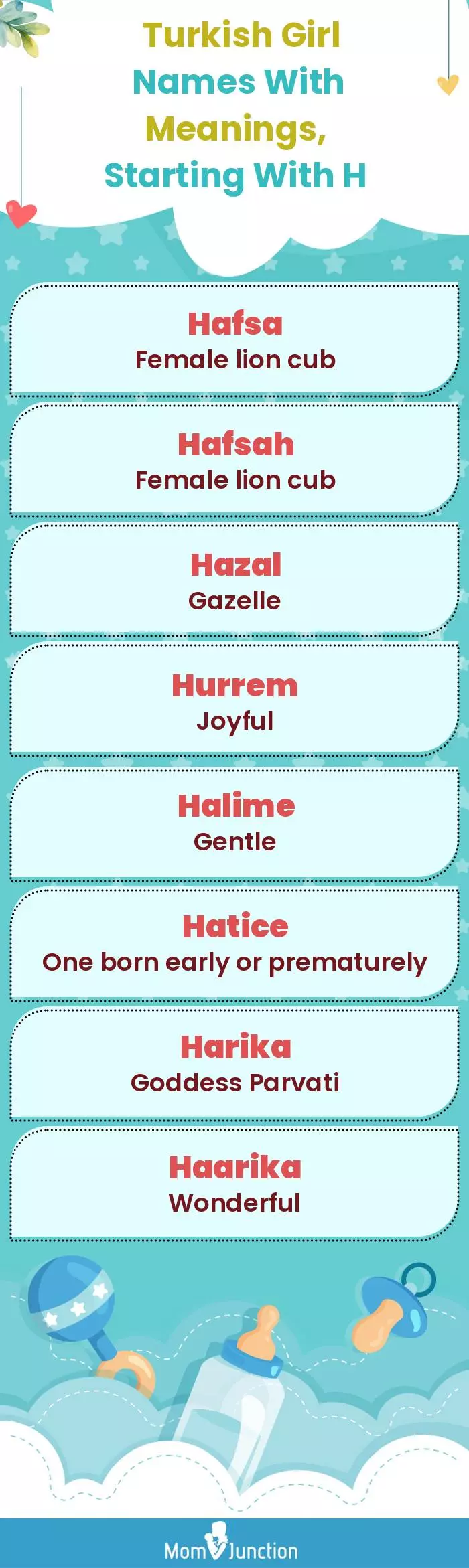  Turkish Girl Names with Meanings, Starting With H(infographic)