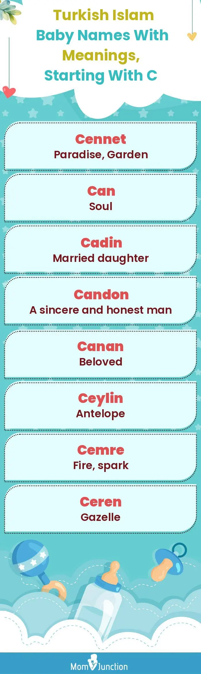  Turkish Islam Baby Names with Meanings, Starting With C(infographic)