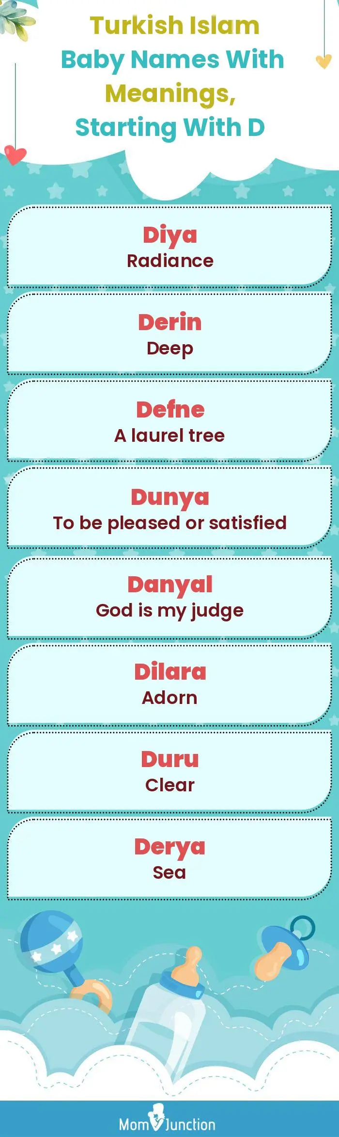 Turkish Islam Baby Names with Meanings, Starting With D(infographic)