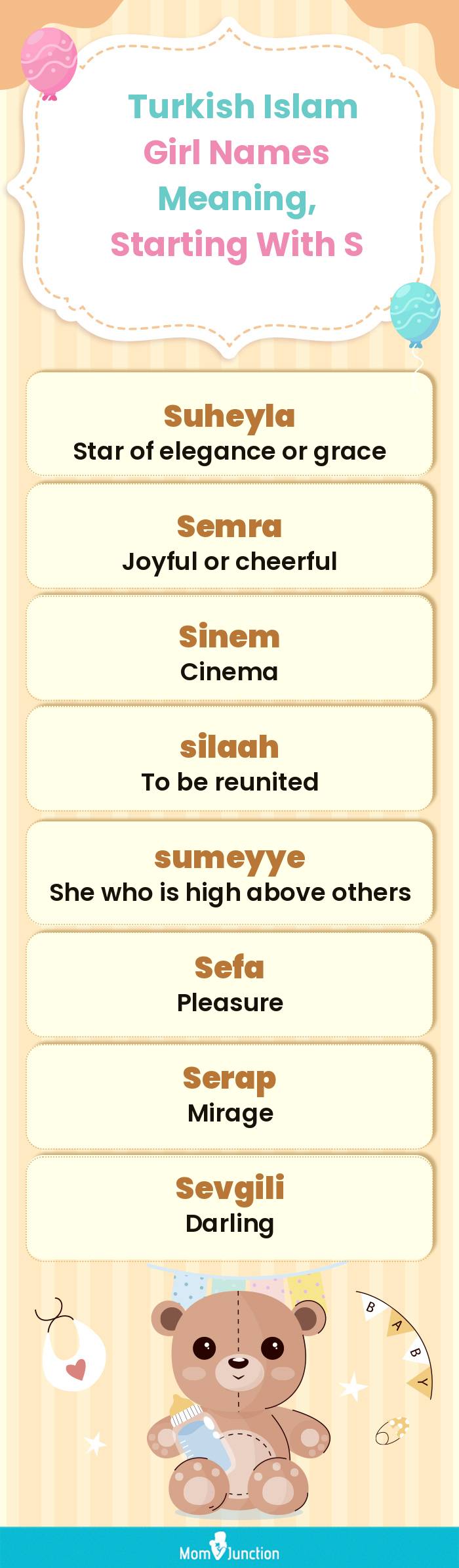  Turkish Islam Girl Names Meaning, Starting With S(infographic)