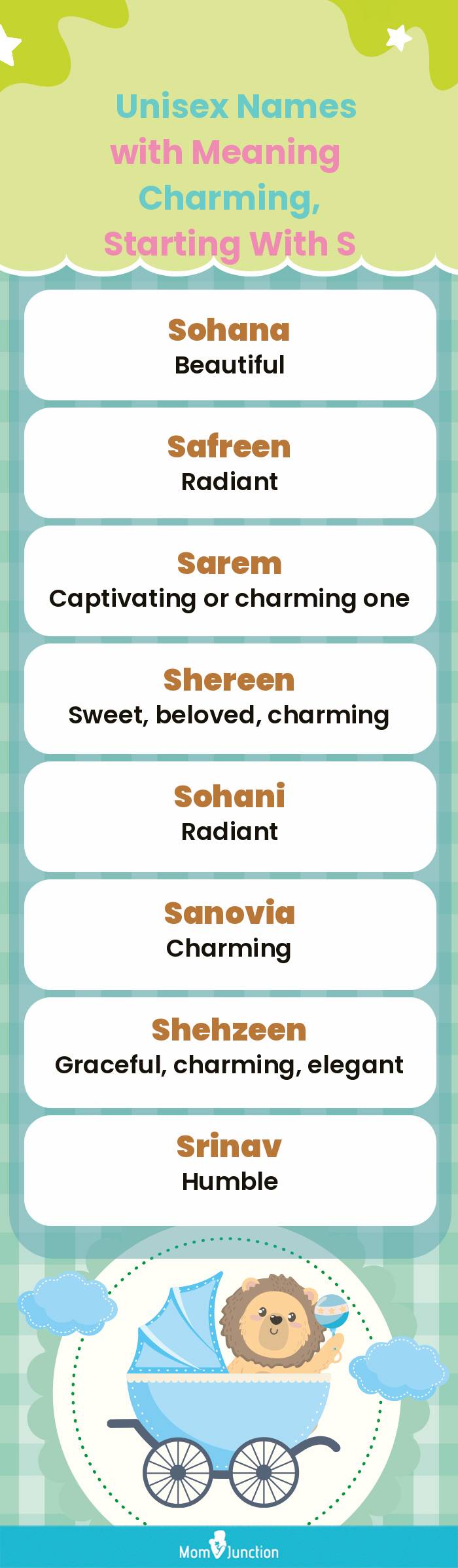  Unisex Names with Meaning Charming, Starting With S(infographic)