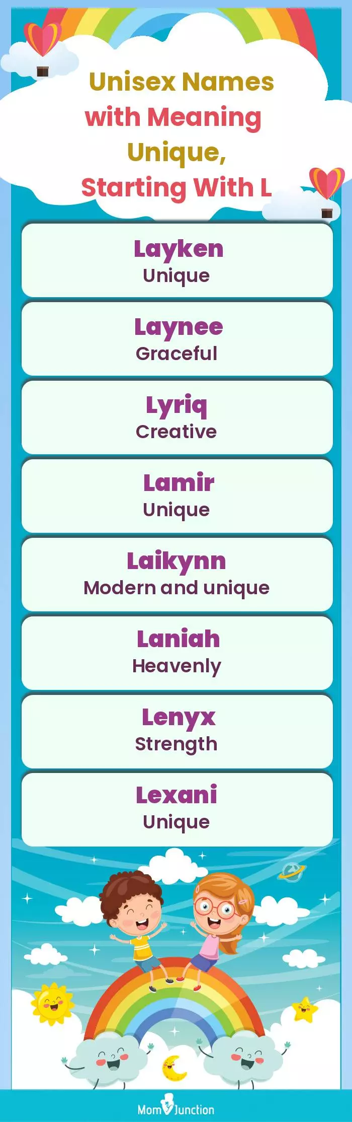  Unisex Names with Meaning Unique, Starting With L(infographic)