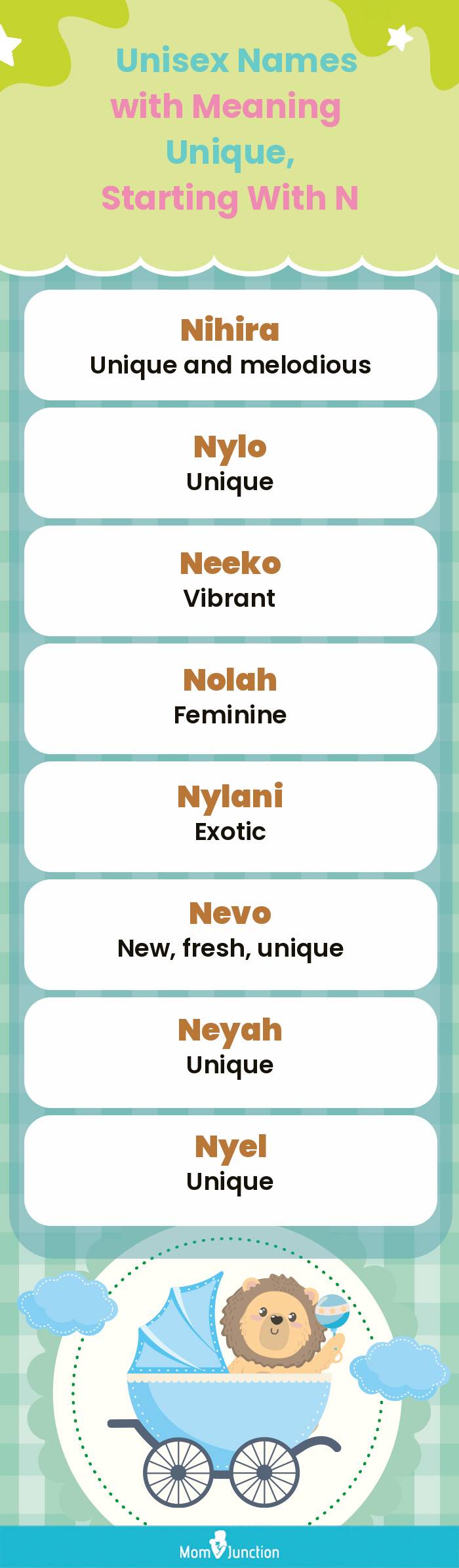  Unisex Names with Meaning Unique, Starting With N(infographic)