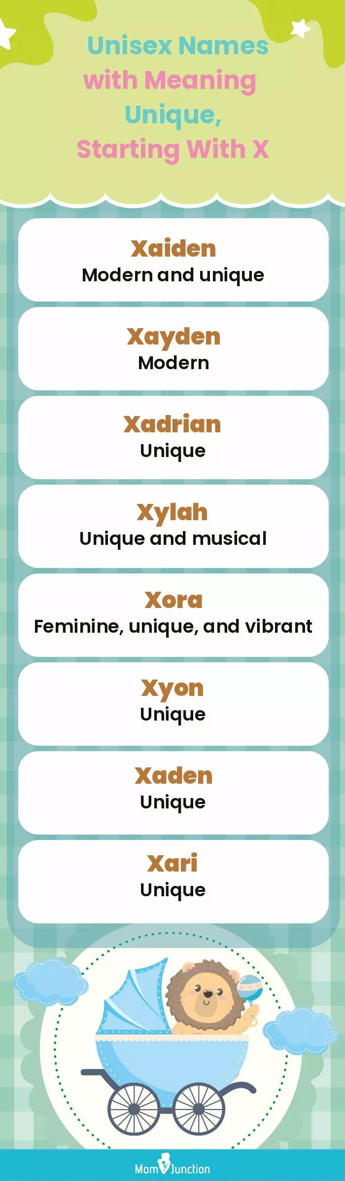  Unisex Names with Meaning Unique, Starting With X(infographic)