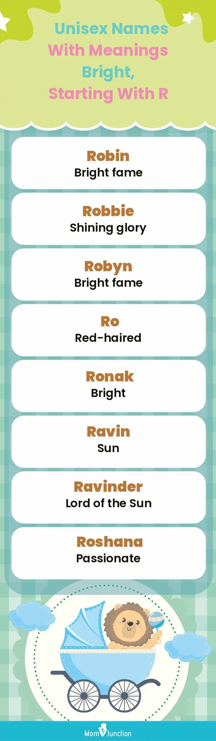  Unisex Names with Meanings Bright, Starting With R(infographic)