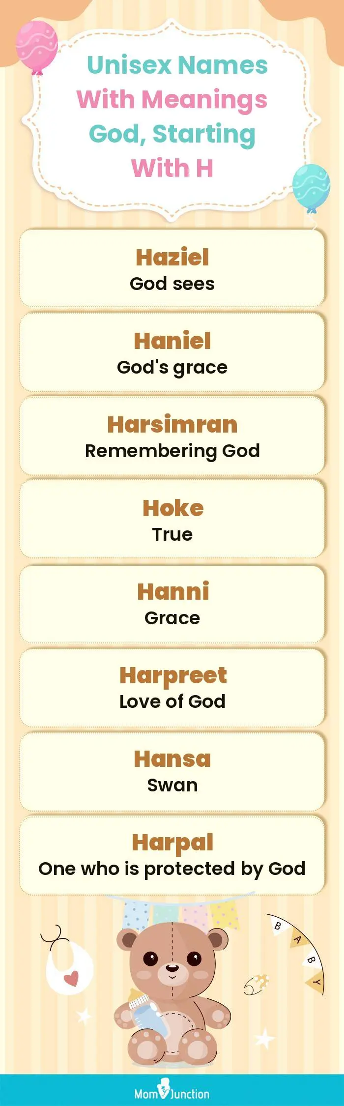  Unisex Names with Meanings God, Starting With H(infographic)