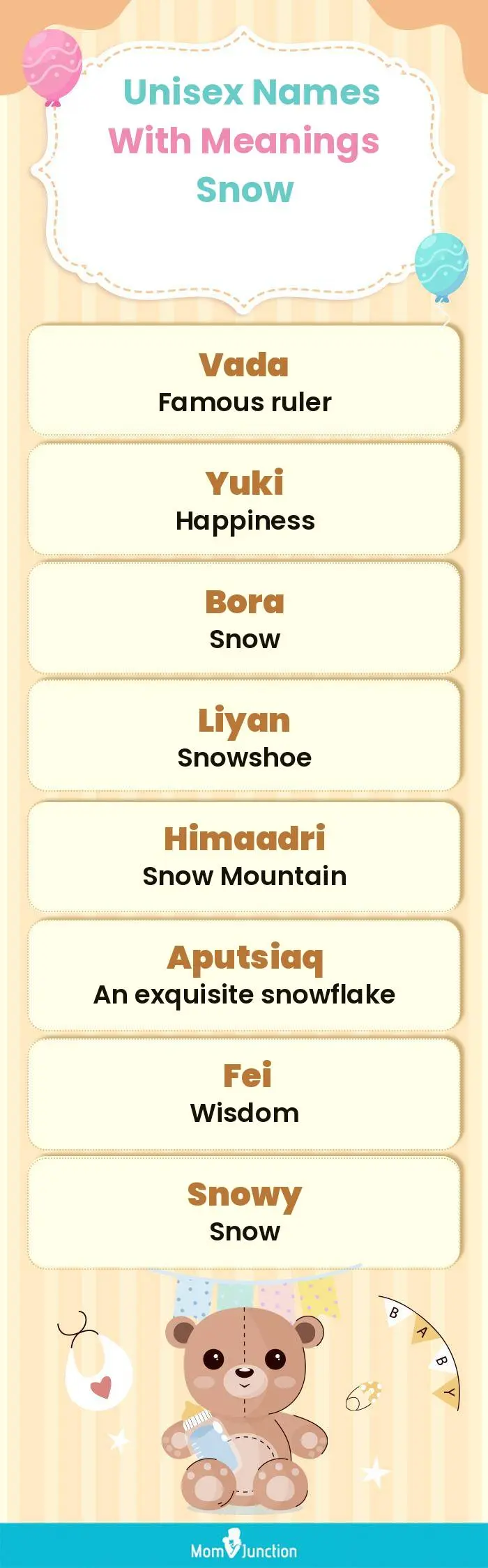  Unisex Names with Meanings Snow(infographic)