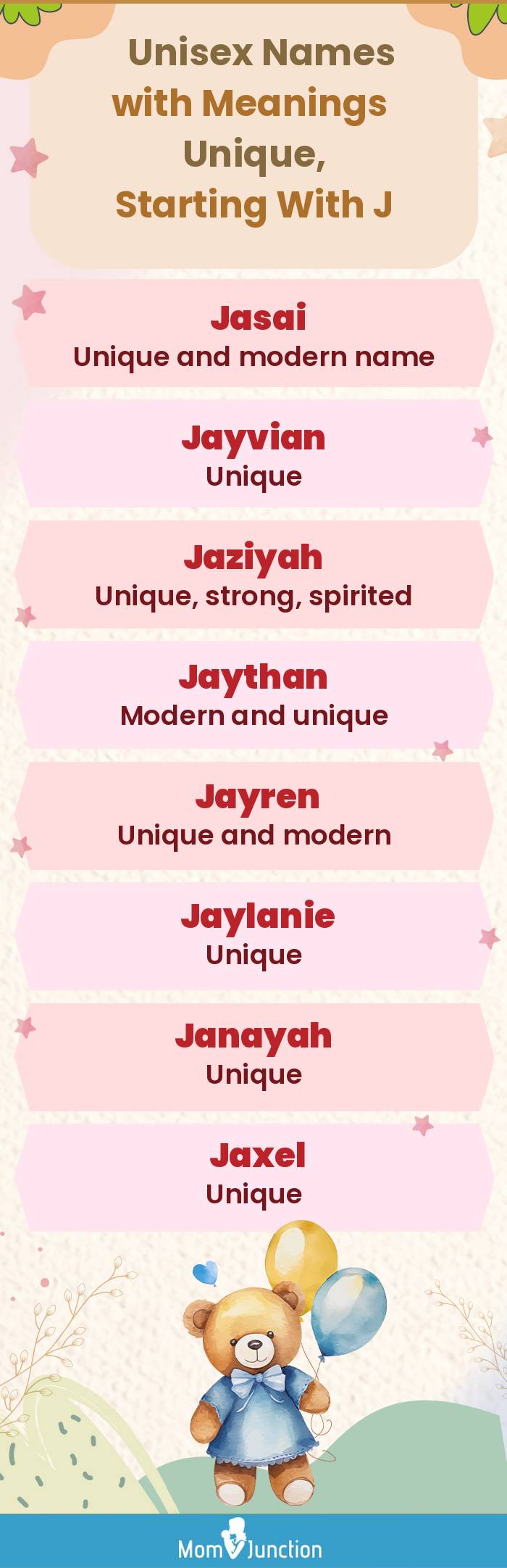  Unisex Names with Meanings Unique, Starting With J(infographic)