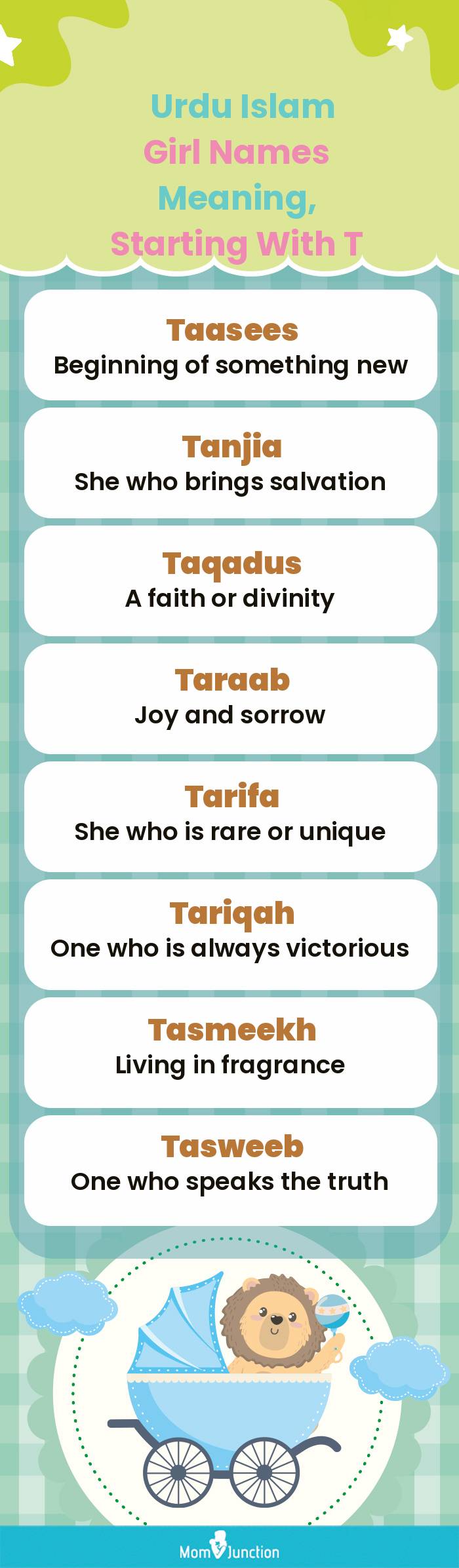  Urdu Islam Girl Names Meaning, Starting With T(infographic)