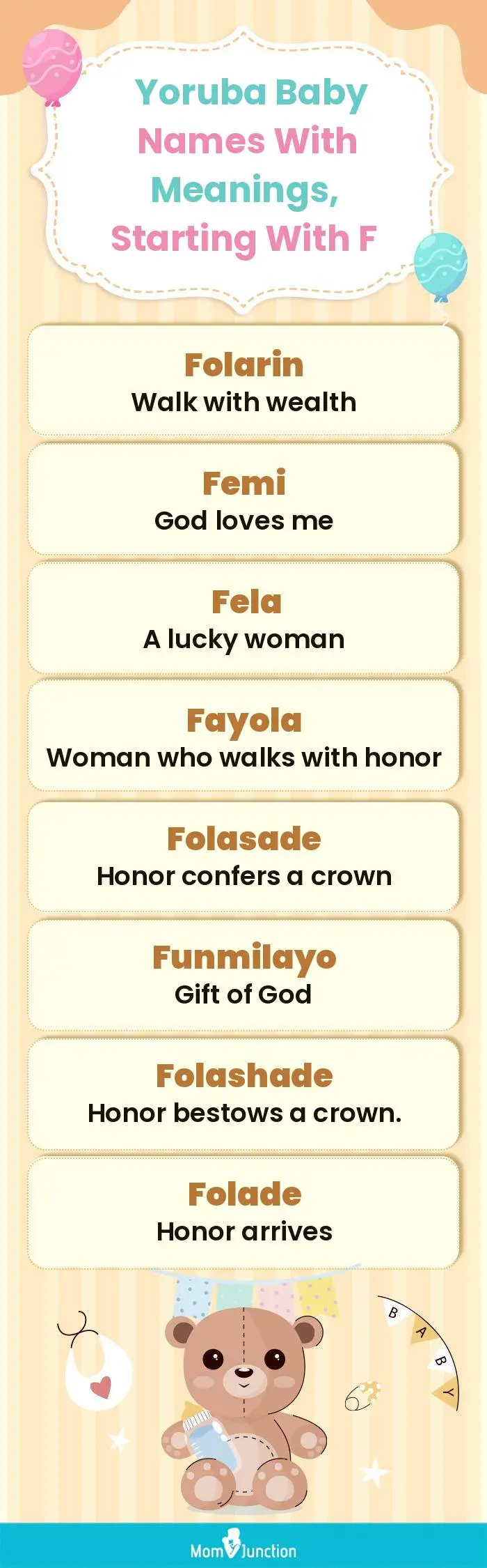  Yoruba Baby Names with Meanings, Starting With F(infographic)