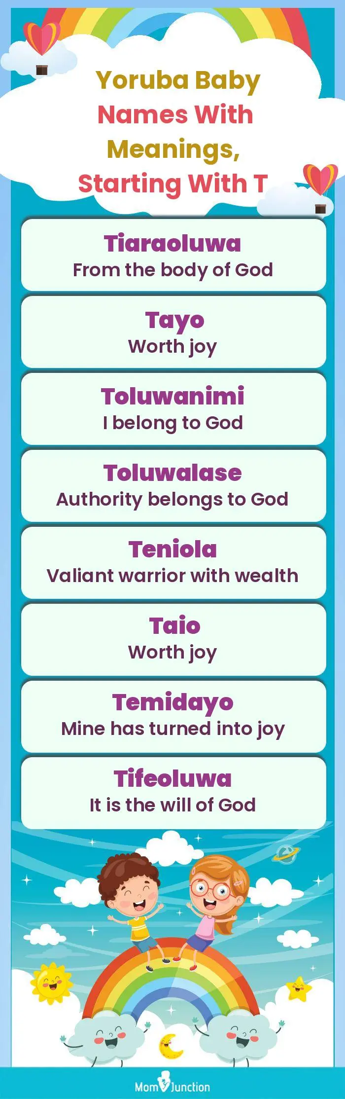  Yoruba Baby Names with Meanings, Starting With T(infographic)