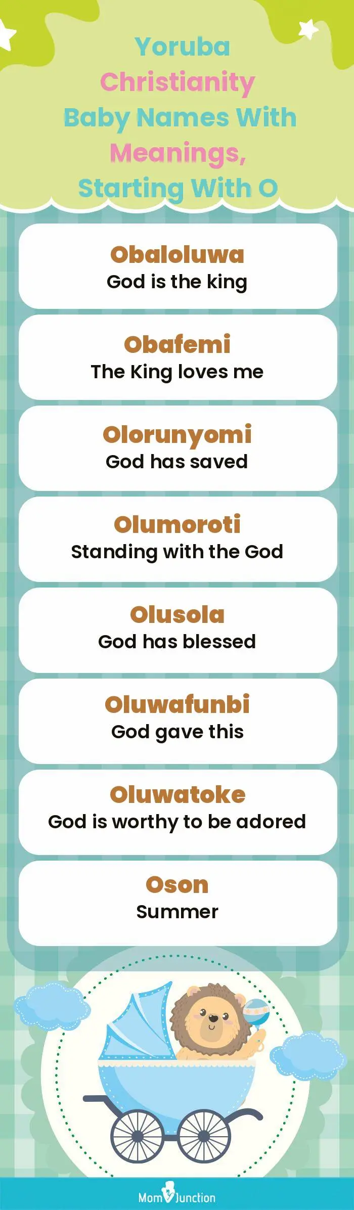  Yoruba Christianity Baby Names with Meanings, Starting With O(infographic)