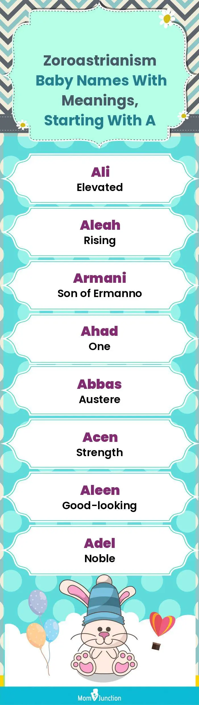  Zoroastrianism Baby Names with Meanings, Starting With A(infographic)