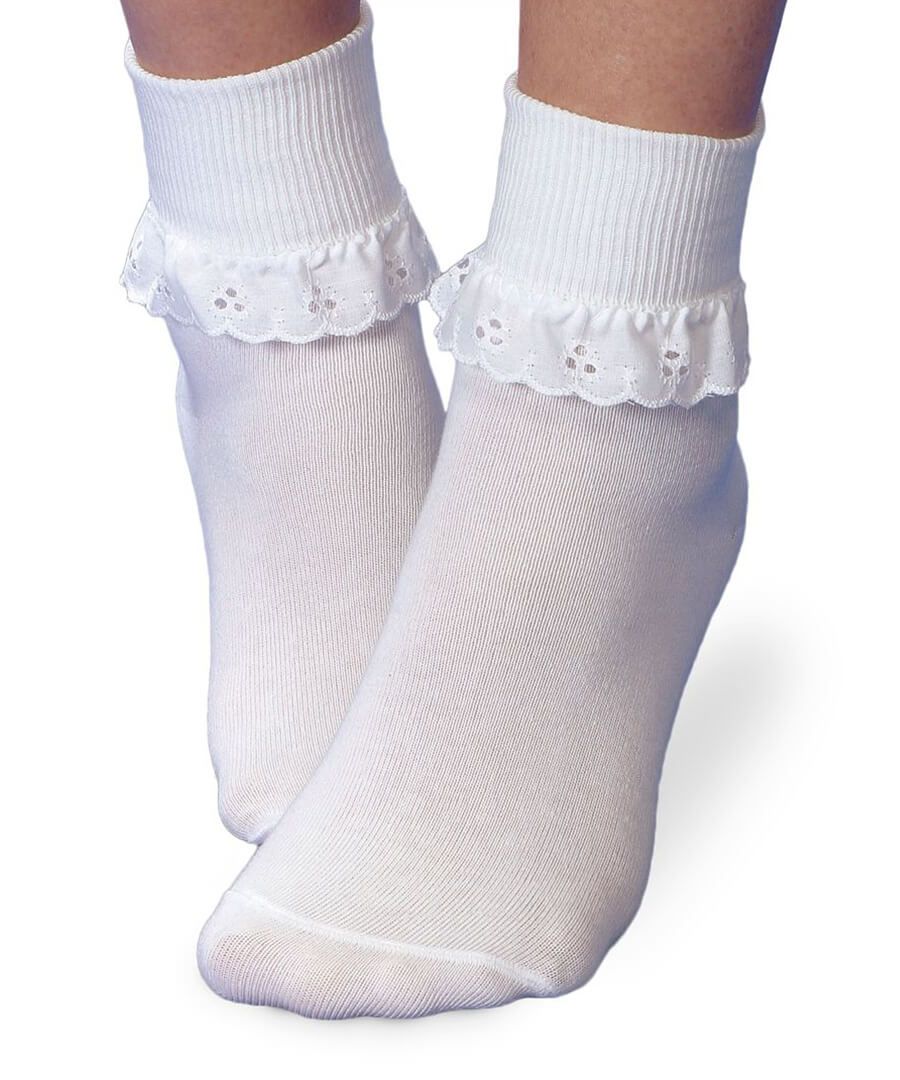  Jefferies Socks Eyelet Lace Trim Baby Socks