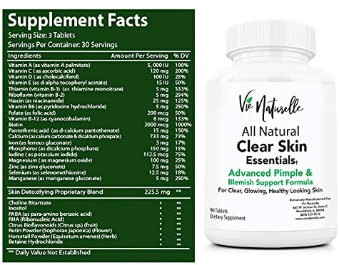  Vie Naturelle Natural Acne Supplements For Clear Skin