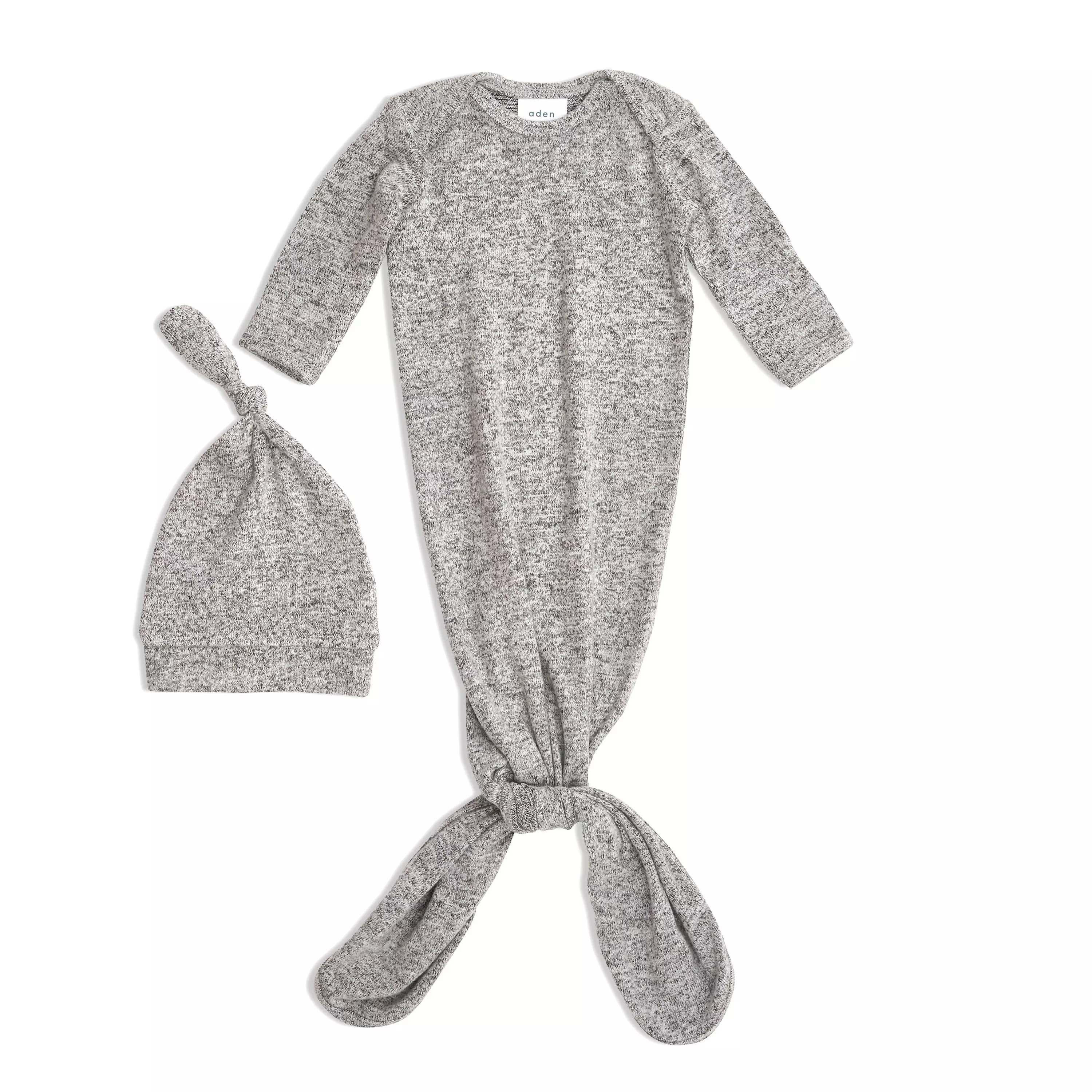 Aden+Anais Snuggle Knit Knotted Baby Gown And Hat Set